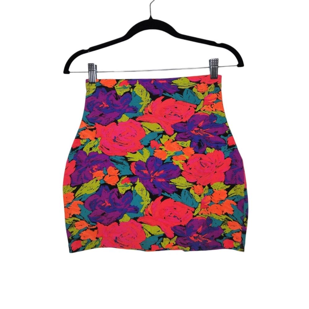 Raisins Neon Floral Mini Skirt - Pink, Purple, Orange, Green, Blue